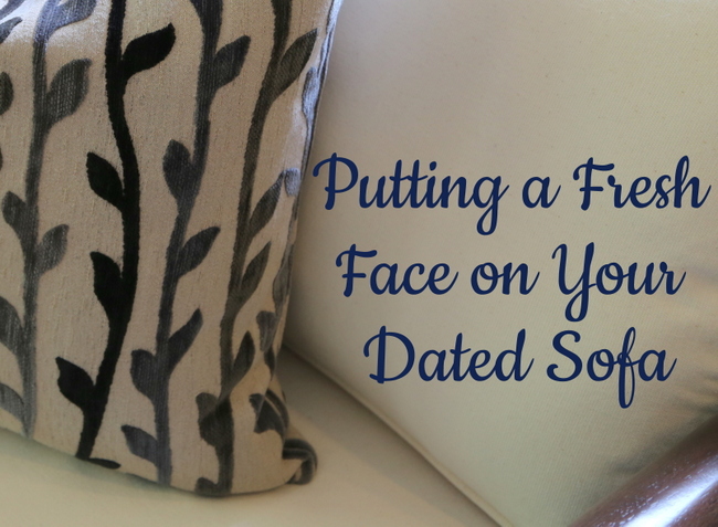 Putting a Fresh Face on a Dated Sofa – A Simple Home Staging Trick You Can Use!