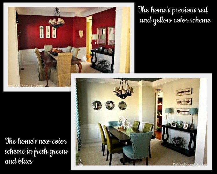 red dining room makeover