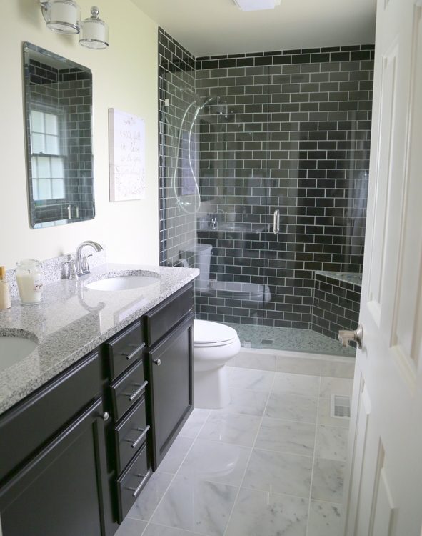 black subway tile