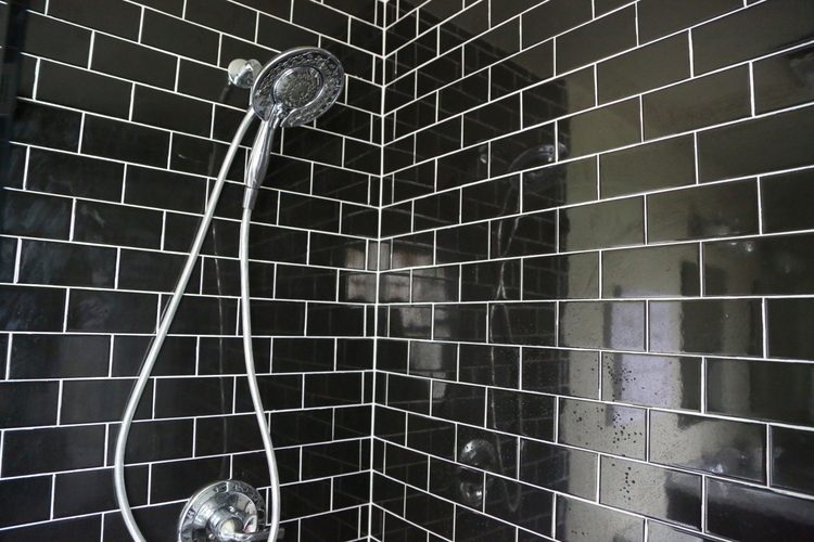 black subway tile