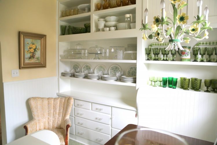 open kitchen shelving