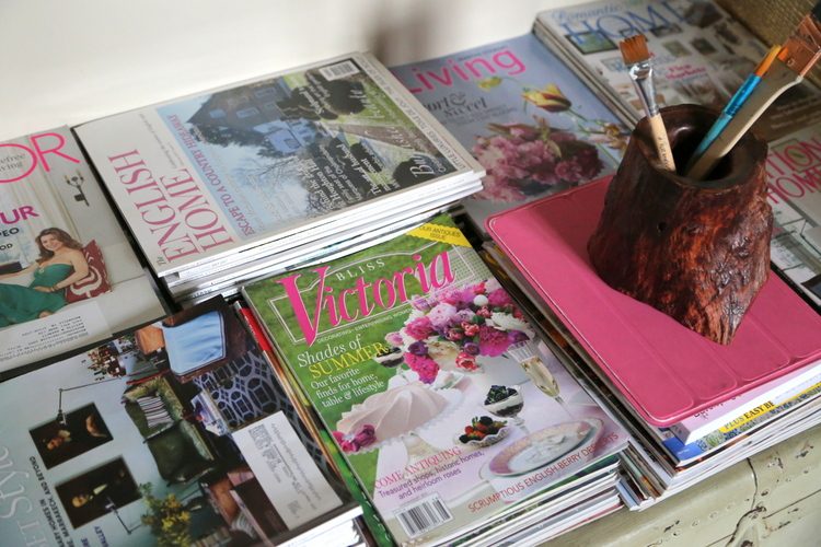 stack of design magazines