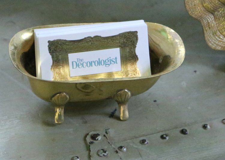 gold business card holder