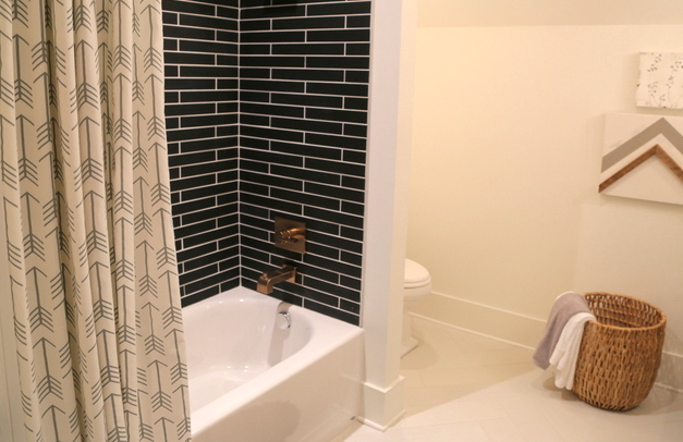 black shower tile