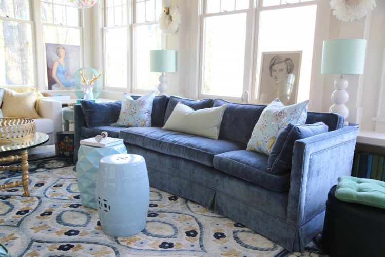 blue vintage sofa