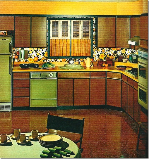 Retro kitchen colors like harvest gold, avocado, poppy and orange