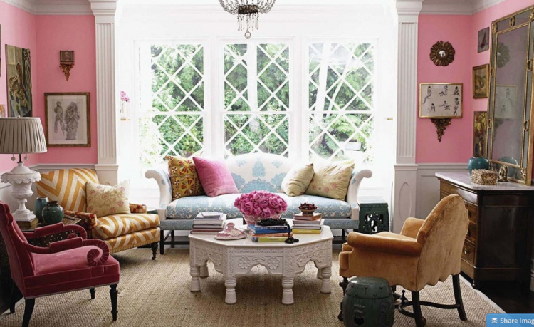 windsor smith pink living room