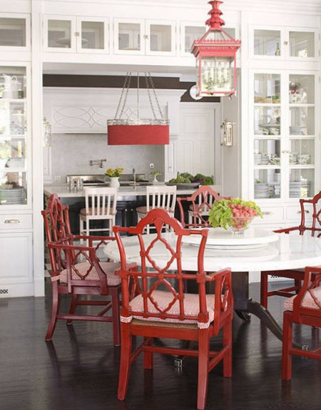 pops of red kitchen dining Windsor Smith