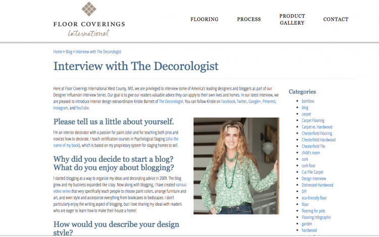 interview with the decorologist