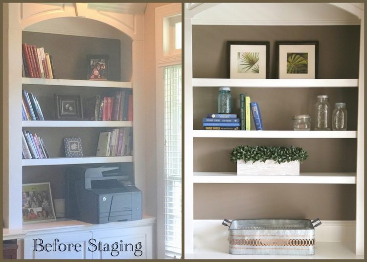 office bookcase before and after