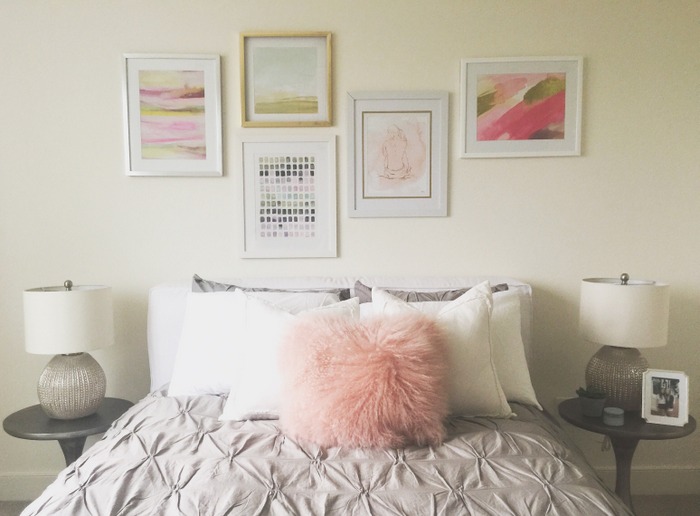 blush pink and gold art grouping