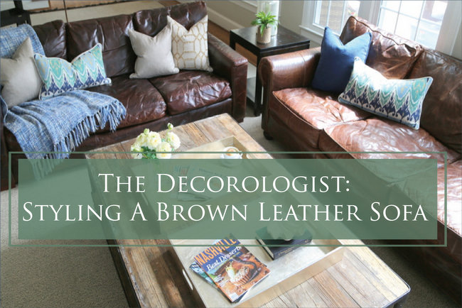 brown leather sofa styling