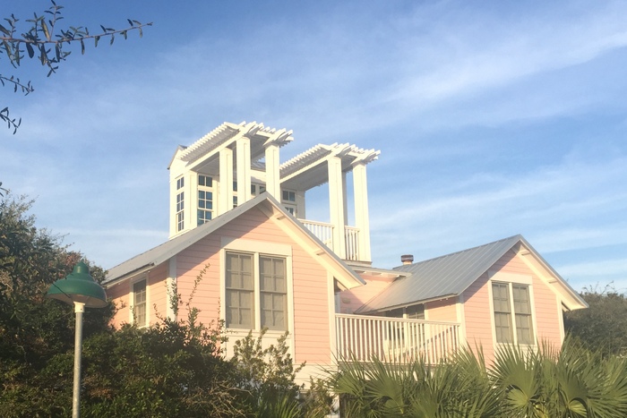 pink beach house