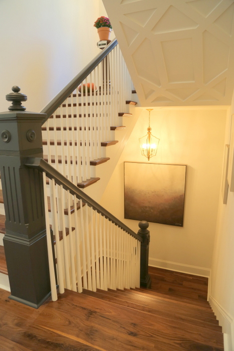 sherwin williams iron ore handrail newel post