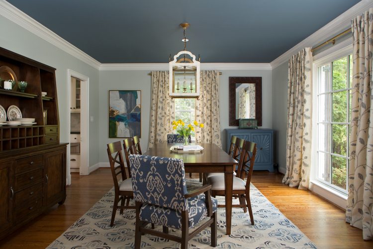 blue dining room paint color by The Decorologist, Kristie Barnett