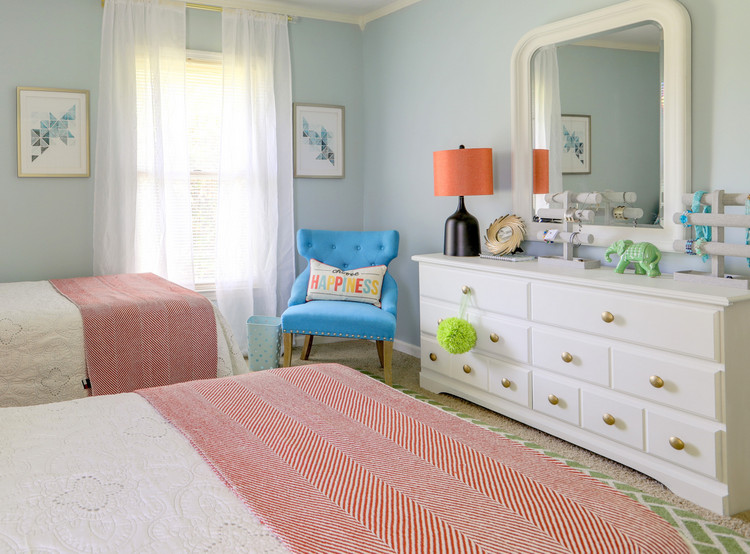 orange and blue teen room - The Decorologist