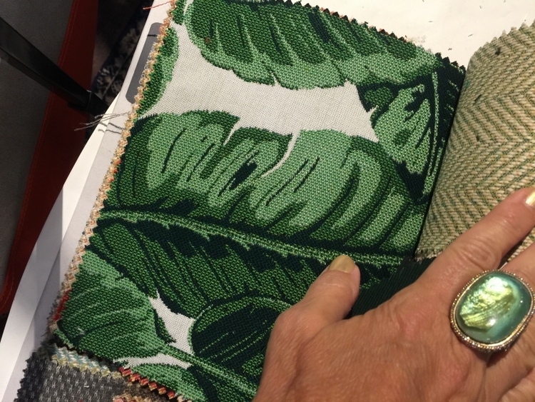 green banana leaf fabric at sunbrella