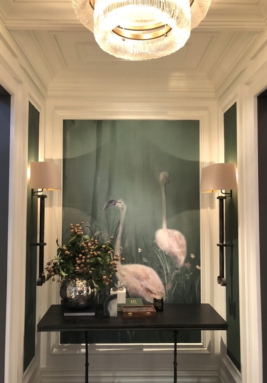 metrie trim molding dark green walls