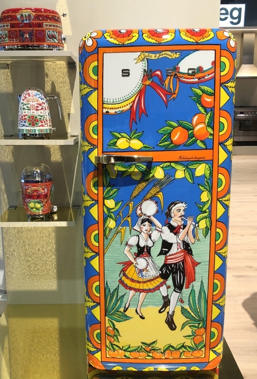 Dolce & Gabbana Smeg refrigerator featured at 2018 KBIS