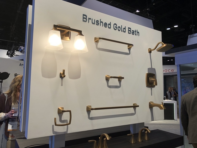 brushed gold bath fixtures hardware at 2018 KBIS