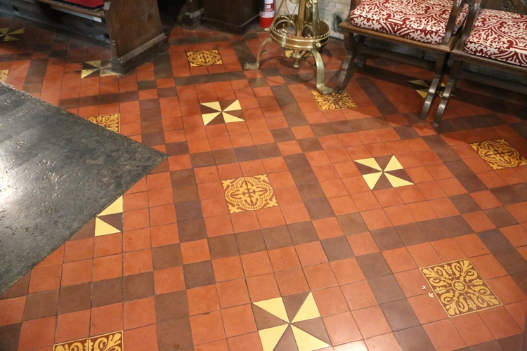 encaustic tile in English church