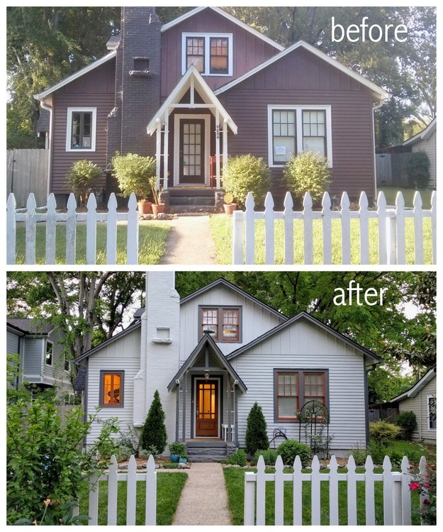 before and after exterior paint colors by the decorologist