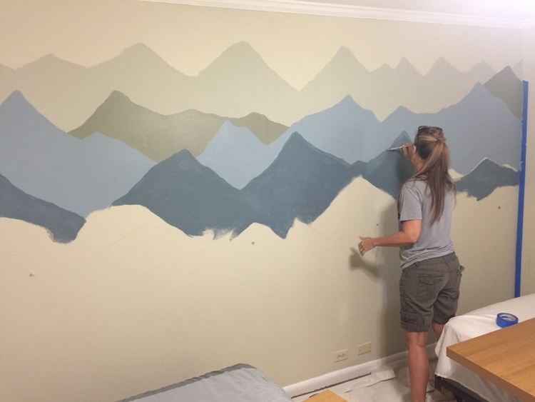 Mountains painted on clearance wall