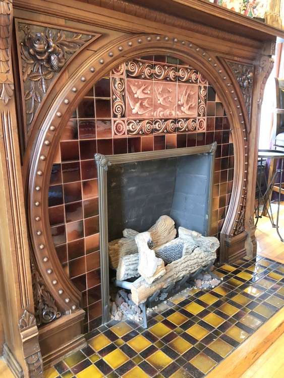 arts and crafts fireplace surround