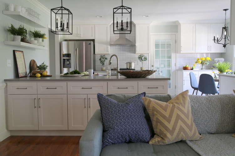 open floor plan kitchen design by The Decorologist