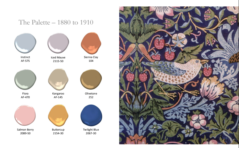 The History Of Paint Color In Benjamin Moore Palettes The