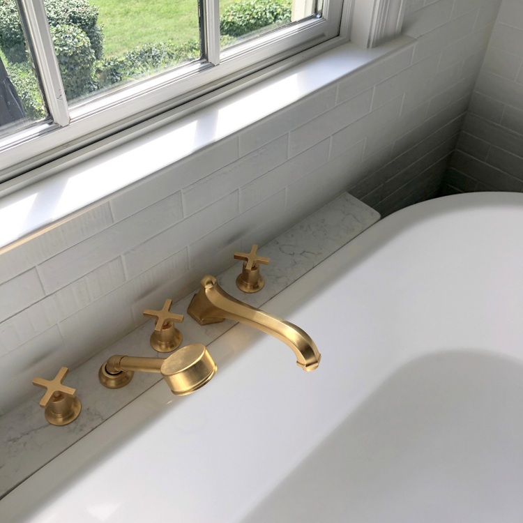 gold brass tub faucets