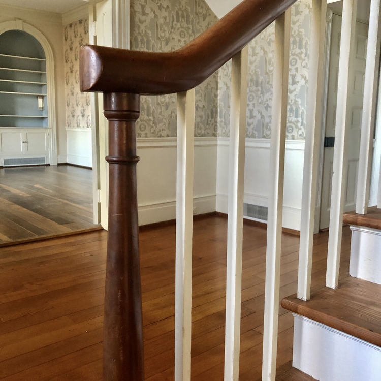 federal style staircase bannister handrail