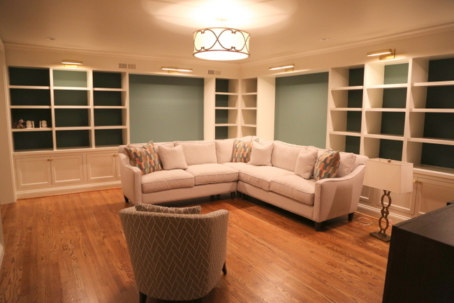 basement library bookcases