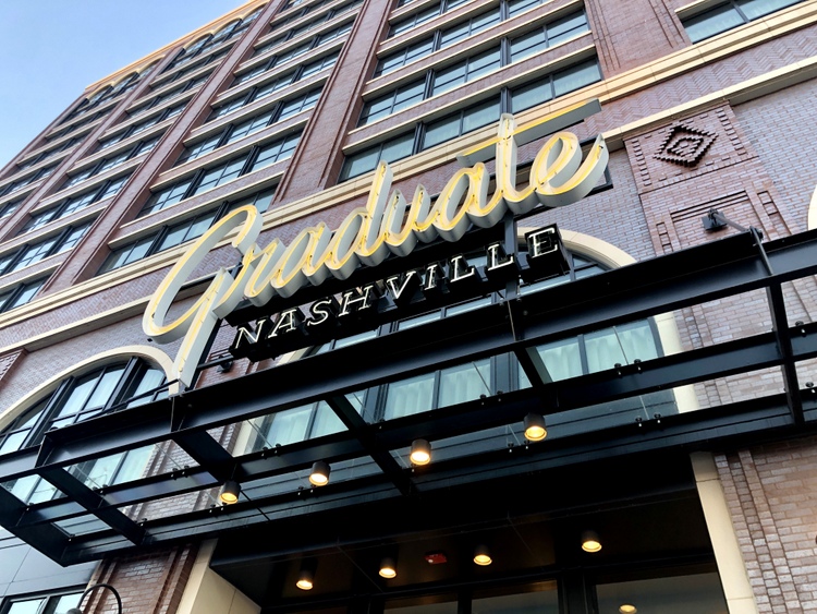 Graduate Hotel marquee in Nashville
