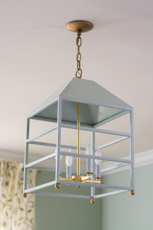 blue birdcage light fixture