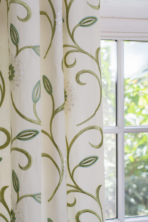 vine and floral drapery panels