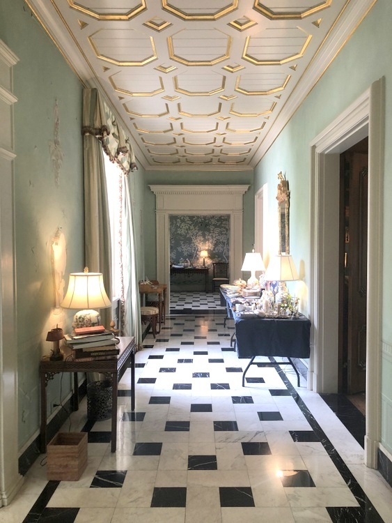 grand hallway with marble floors