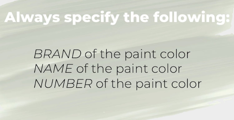 specifying paint color