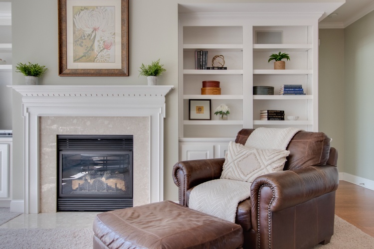 staged bookcase