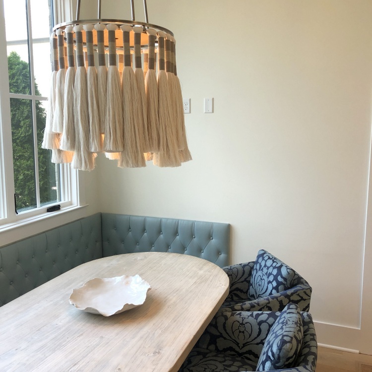 fabric breakfast room light fixture